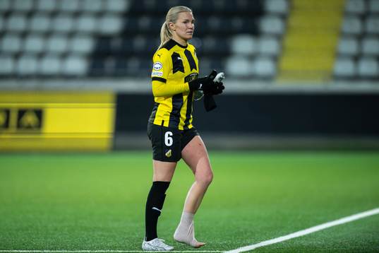 Josefine Rybrink of Häcken with bangage round her foot