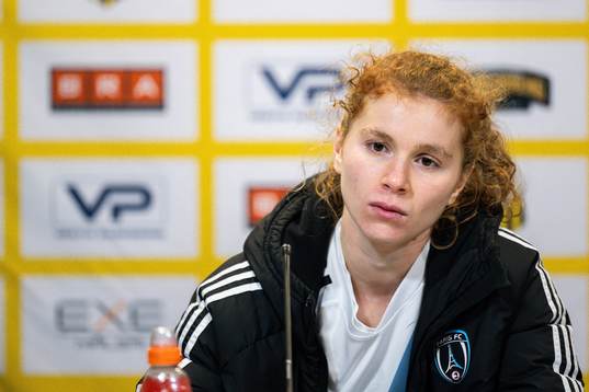 Celina Ould Hocine of Paris FC at a press conference