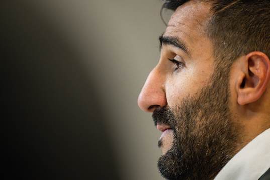 Head coach Mak Lind of Häcken at a press conference