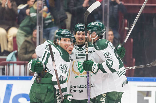 Färjestads Joel Nyström jublar