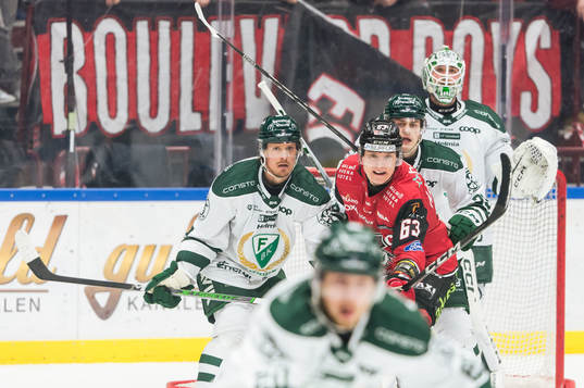 Färjestads Magnus Nygren och Malmö Redhawks Fredrik