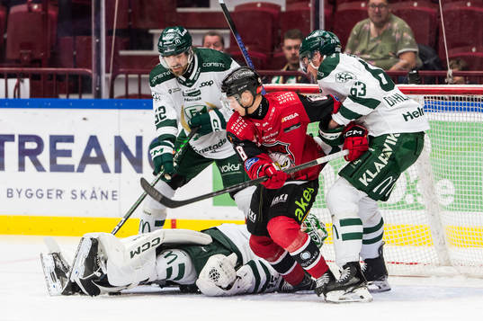 Malmö Redhawks Johan Olofsson och Färjestads August