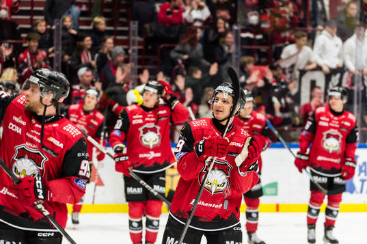 Malmö Redhawks spelare jublar
