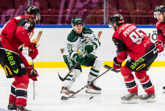 Färjestads Michael Lindqvist och Malmö Redhawks Carl