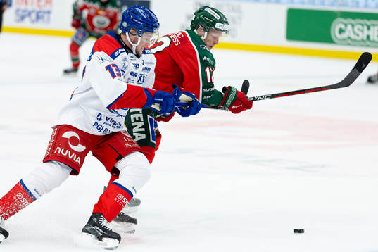 Oskarshamns Rasmus Bengtsson och Frölundas Max Friberg