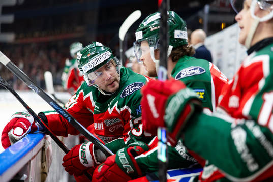Frölundas Mikael Ruohomaa, Malte Strömwall och Max Friberg