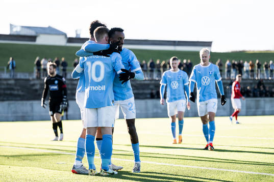 Malmö FFs Anders Christiansen, Stefano Vecchia och Taha