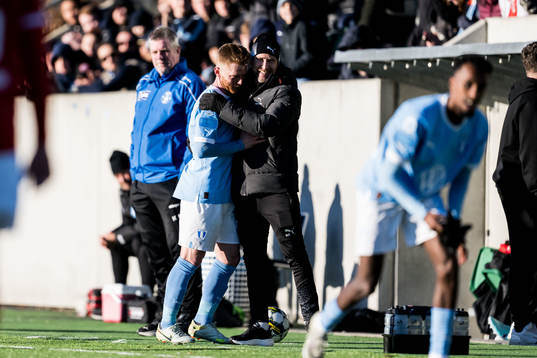 Malmö FFs tränare Henrik Rydström och Anders Christiansen