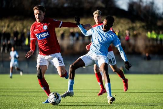 Silkeborgs Oliver Sonne och Malmö FFs Taha Ali
