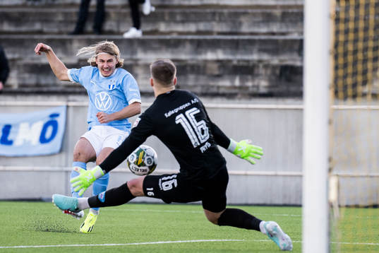 Malmö FFs Sebastian Nanasi och Silkeborgs Jacob Pryts