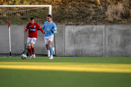 Silkeborgs Anders Dahl och Malmö FFs Elison Makolli