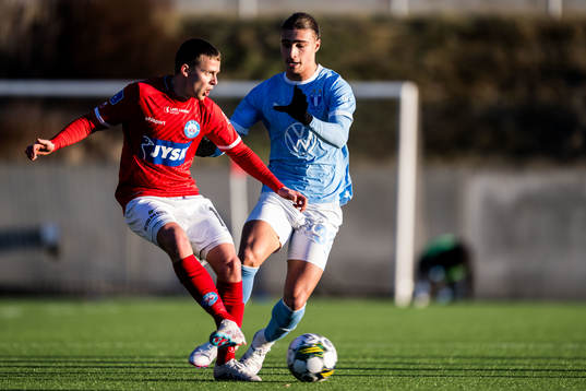 Silkeborgs Anders Dahl och Malmö FFs Elison Makolli