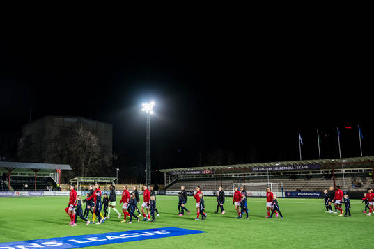 The players enters the pitch