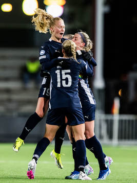 Jessica Wik and Olivia Schough of FC Rosengård celebrates