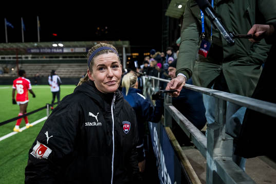 Olivia Schough of FC Rosengård looks dejected