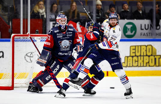 Linköpings målvakt Marcus Högberg, Jesper Pettersson och