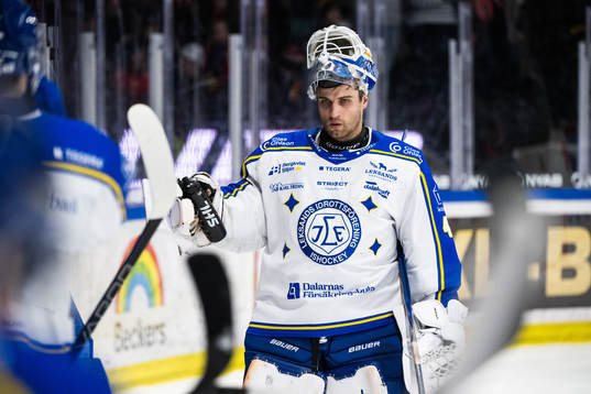 Leksands målvakt Mantas Armalis deppar