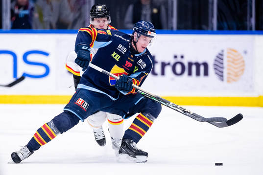 Djurgårdens Edvin Hammarlund och Brynäs Greg Scott