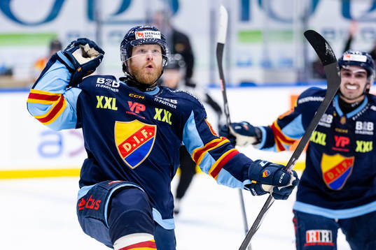 Djurgårdens Linus Klasen jublar