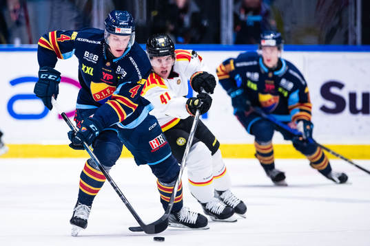 Djurgårdens Edvin Hammarlund och Brynäs Greg Scott