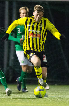 IFK Hässleholms Teddy Bergqvist i träningsmatchen mellan