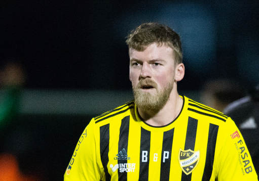 IFK Hässleholms Teddy Bergqvist i träningsmatchen mellan