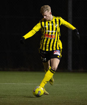 IFK Hässleholms Noel Larsson i träningsmatchen mellan