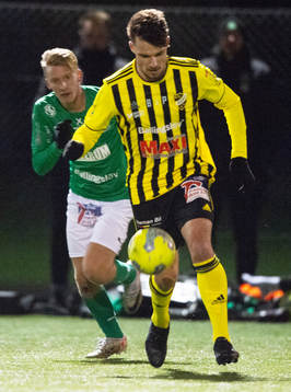 IFK Hässleholms Emil Vaughan i träningsmatchen mellan