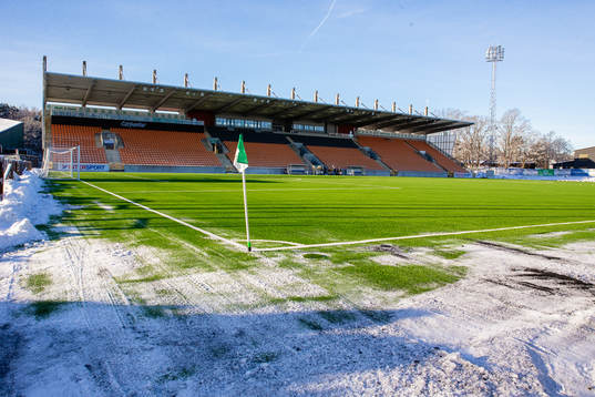 Hitachi Energy Arena med snö