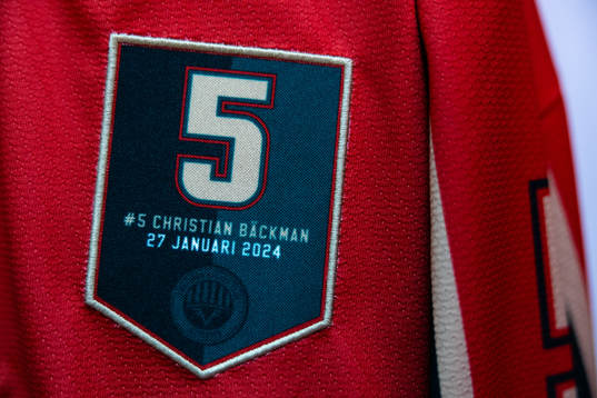 En replika tröja med tidigare Frölunda spelaren Christian