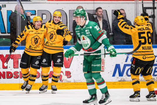 Skellefteås Andreas Johnson och Jonathan Johnson jublar