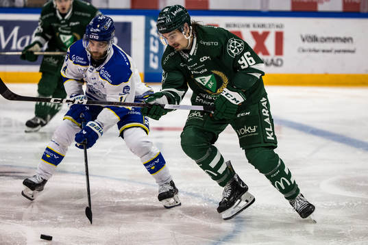 Leksands Oskar Lang och Färjestads David Tomasek