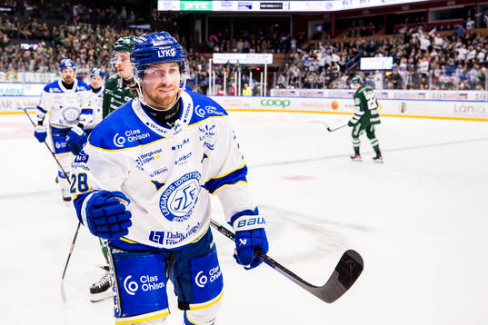 Leksands Justin Glenn Kloos jublar