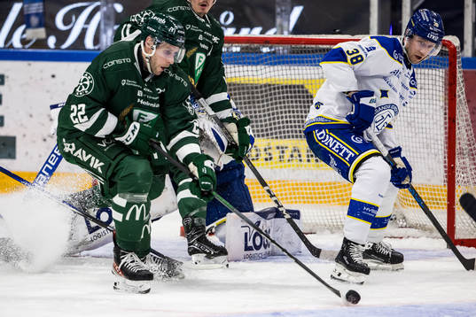 Färjestads Per Åslund och Leksands Olle Alsing