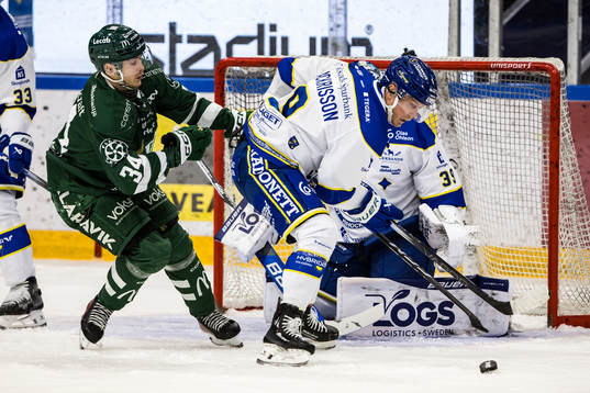 Färjestads Michael Lindqvist och Leksands Patrik Zackrisson