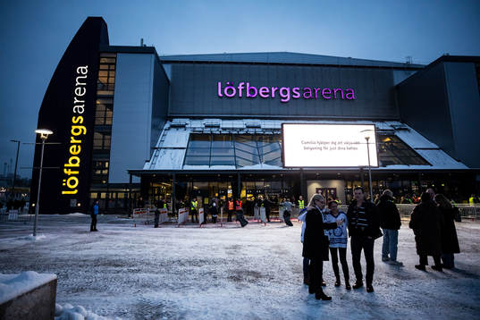 Lövbergs arena innan ishockeymatchen i SHL mellan