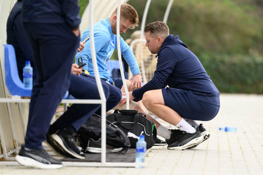 Malmö FFs Anders Christiansen och fysioterapeut Jesper