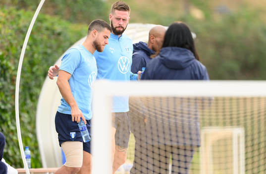 Malmö FFs Gabriel Busanello och Pontus Jansson