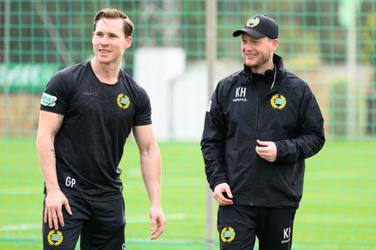 Hammarbys fystränare Gustav Petterson och tränare Kim