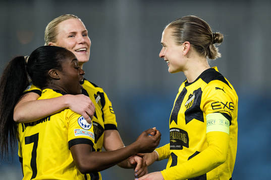 during the UEFA Women's Champions League football match