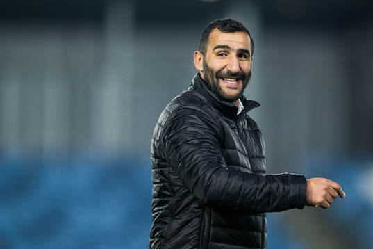 Head coach Mak Lind of Häcken celebrates