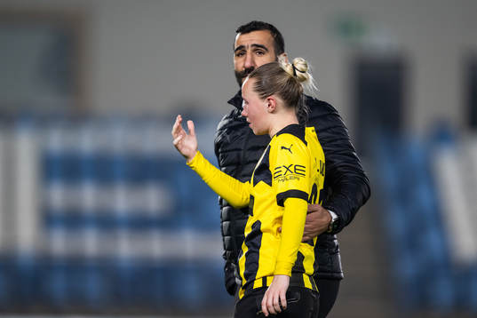 Head coach Mak Lind and Marika Bergman Lundin of Häcken