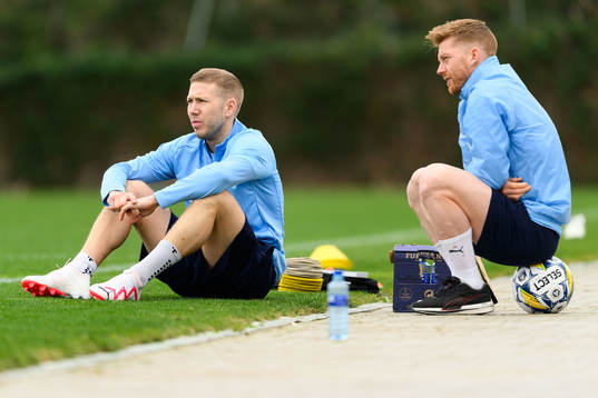 Malmö FFs Anton Tinnerholm och Anders Christiansen