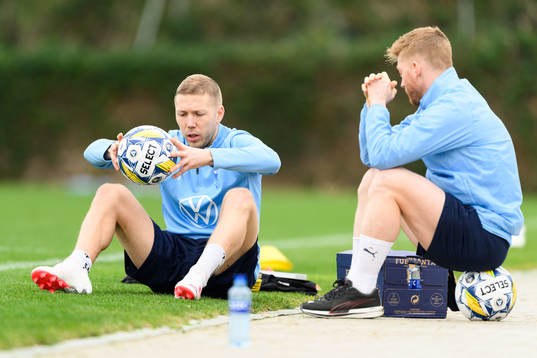 Malmö FFs Anton Tinnerholm och Anders Christiansen