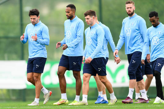 Malmö FFs Stefano Vecchia, Isaac Kiese Thelin, Lasse Berg