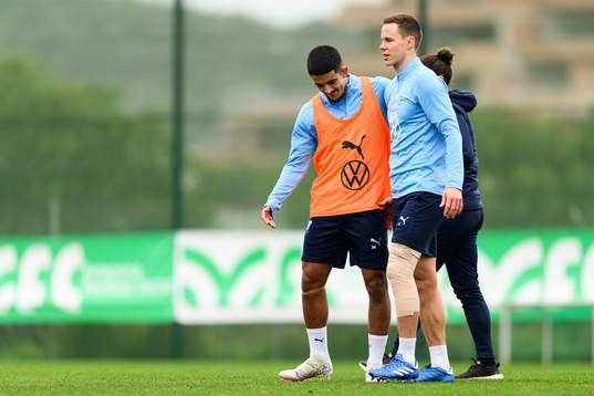 Malmö FFs Zakaria Loukili och Niklas Moisander