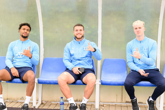 Malmö FFs Joseph Ceesay, Gabriel Busanello och Daniel