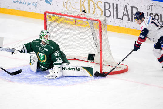 Färjestads målvakt Maxime Lagacé och Linköpings Remi