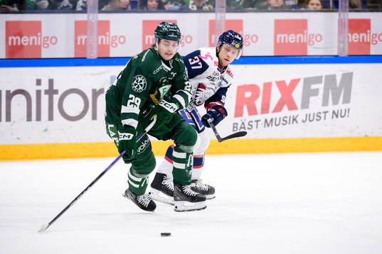 Färjestads Lucas Forsell och Linköpings Jesper Pettersson