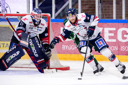 Linköpings målvakt Marcus Högberg och Linus Hultström